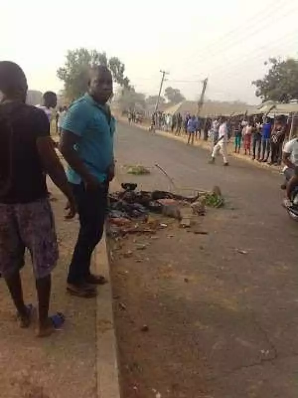 Thief Burnt To Death In University Of Agriculture, Makurdi (Graphic Photos)